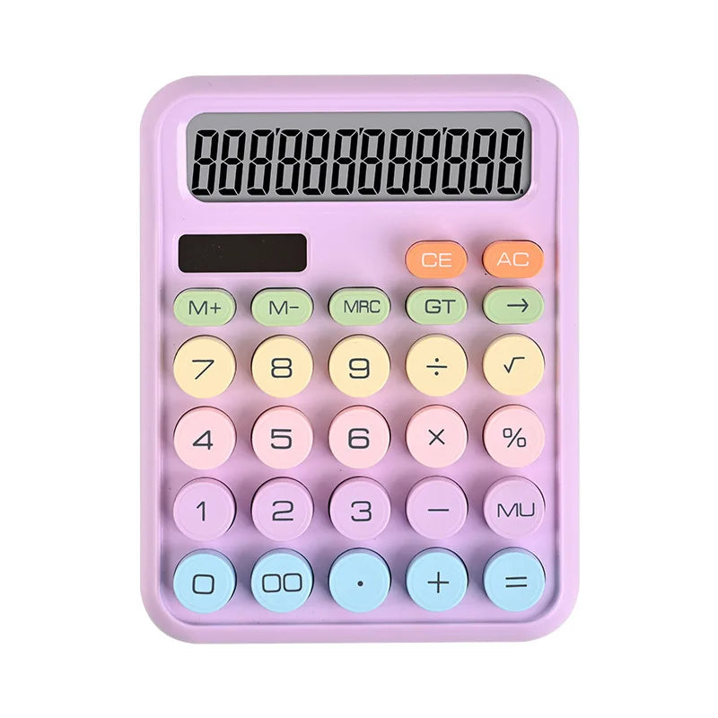 12-Digit Large Screen Desktop Calculator for Accounting and Office — Multi-Color