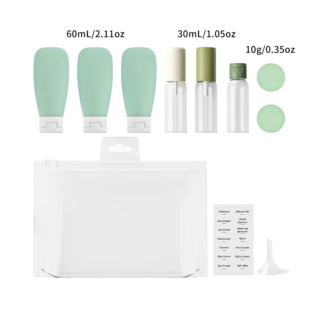 11-Pack Refillable Travel Bottle Set - 120ml (4.06 oz) & 60ml (2.03 oz) Spray, Squeeze & Tube Bottles for Perfume, Lotion & Shampoo