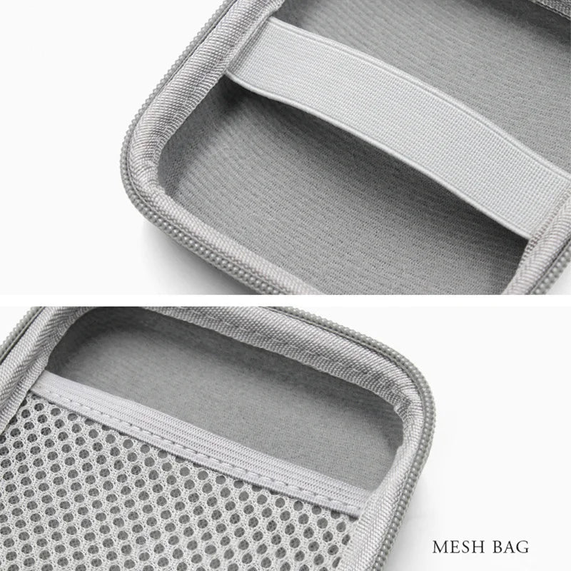 Portable Earphone & Cable Organizer Case — Leather Digital Gadget Storage Pouch