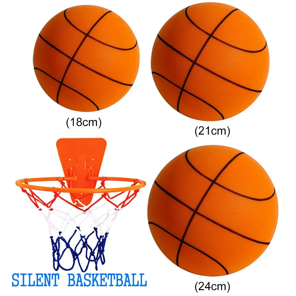 Silent Foam Basketball for Kids — Squeezable Indoor Bounce Ball