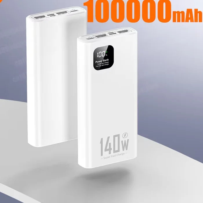 100000mAh 120W Power Bank – USB-C PD 20W Fast Charge, LED Display Portable Battery Pack for iPhone Samsung Xiaomi Tablets