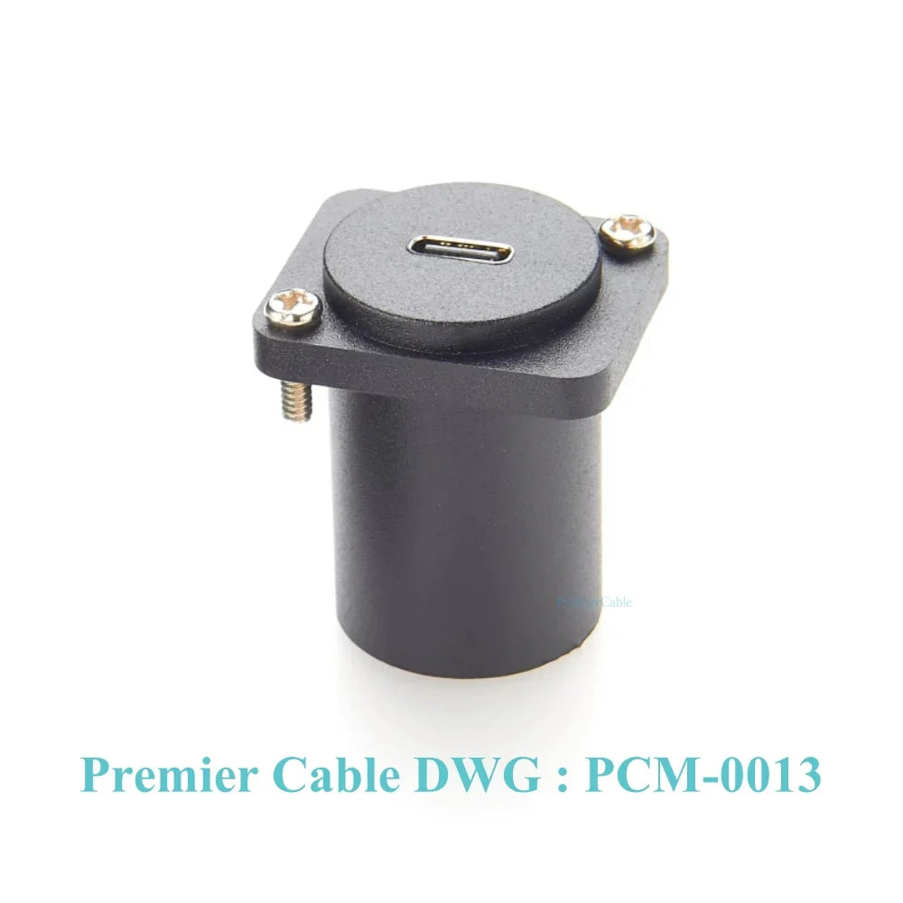 10Gbps USB C to USB C Panel Mount Adapter D-Type XLR Shell Type C 3.1 Female to Female Straight Connector Mounting Socket