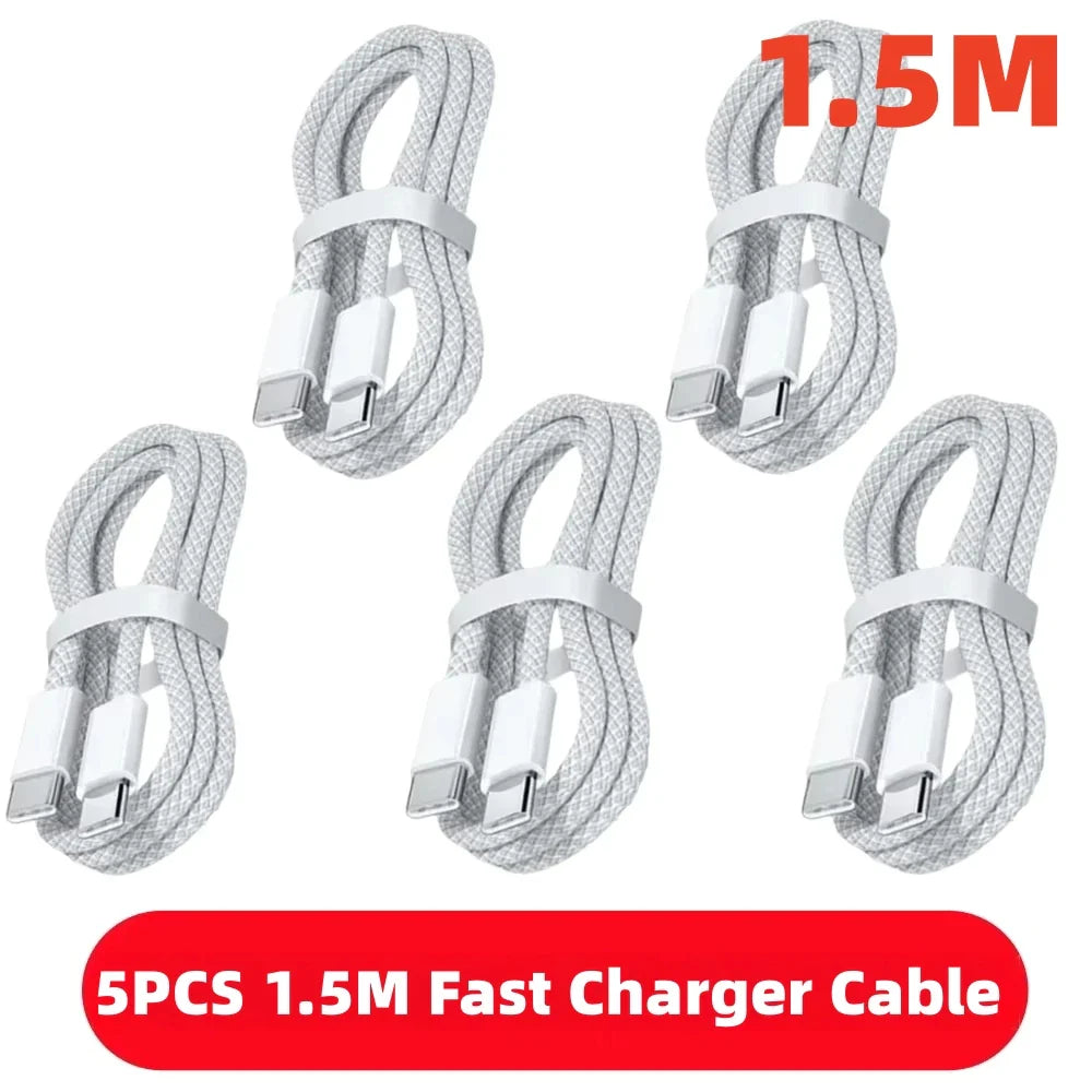 1-10PCS USB C Cable to USB C 100W Fast Charging Charger Cable Supports Fast Charging For iPhone 16 17 Samsung Xiaomi Huawei etc