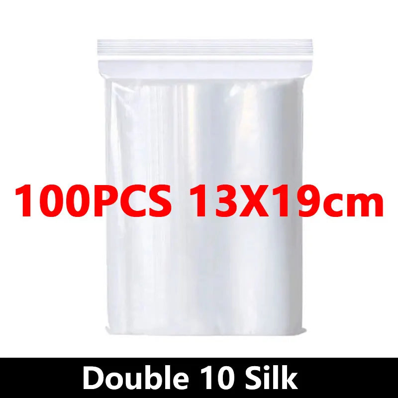 100-Pack Heavy-Duty Clear Resealable Ziplock Bags – Small Plastic Storage Bags for Jewelry, Food & Crafts