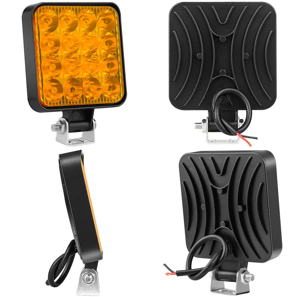 48W 12V LED Work Light 1200LM Spot Beam IP65 Off-Road Light for Jeep Truck SUV ATV