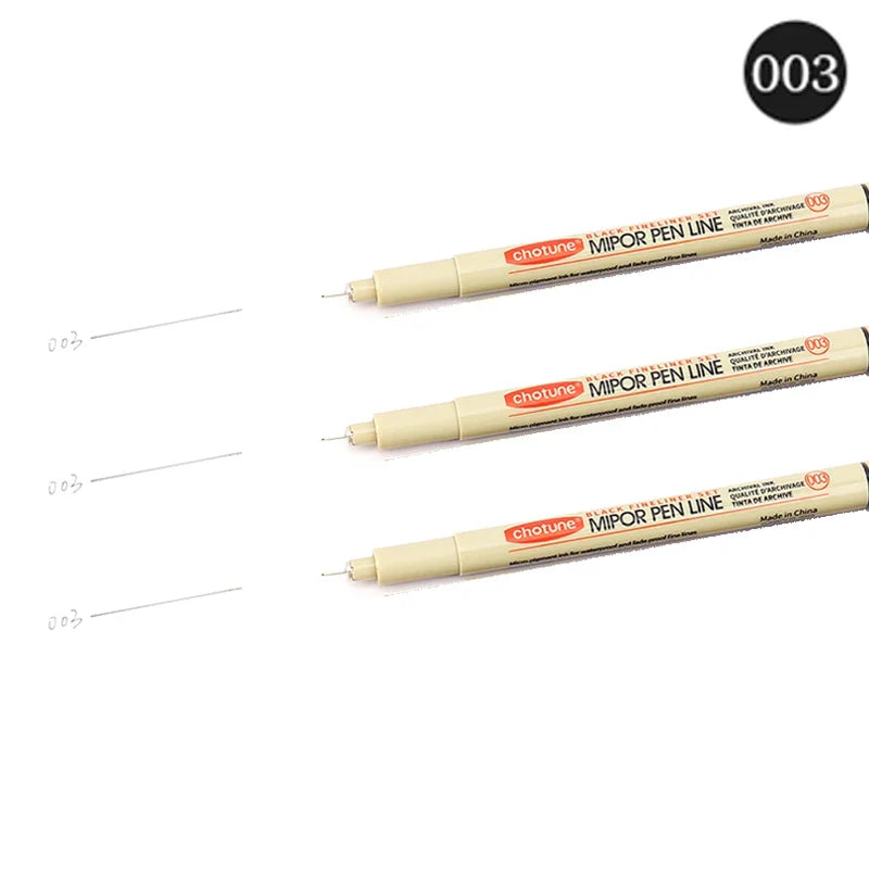 12-Pack Pigment Liner Ink Pens — Needle & Hook Tip Fineliners for Manga Drawing, Sketching & Illustration