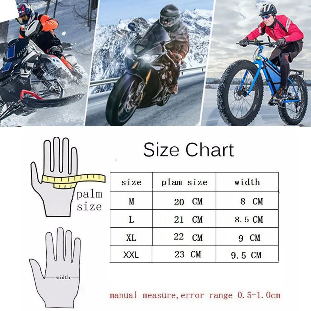 Black/White Leather Motorcycle Gloves — Waterproof Racing Riding Gloves for Men, Breathable Protective Biker Gloves