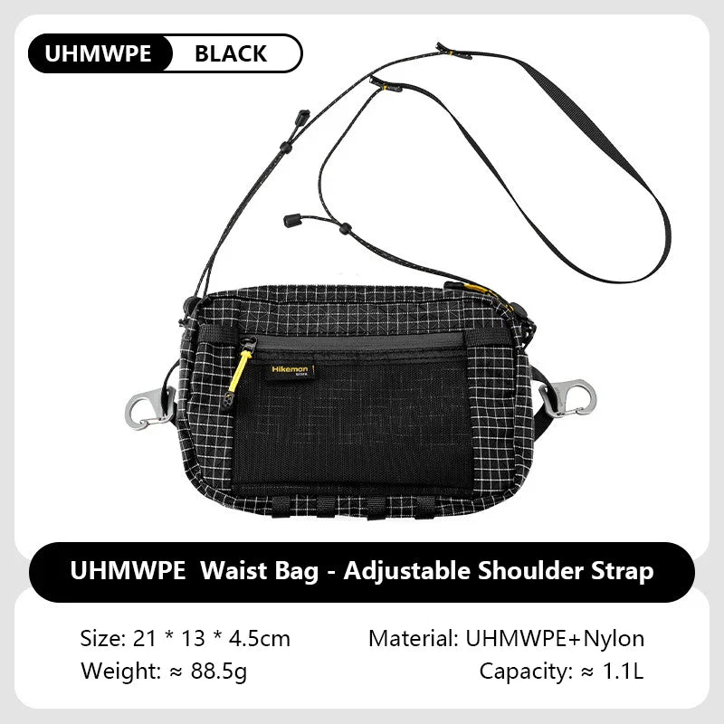 1.1L (37 fl oz) Ultralight Waterproof Waist Pack - Multi-Pocket Fanny Pack for Running Cycling Hiking