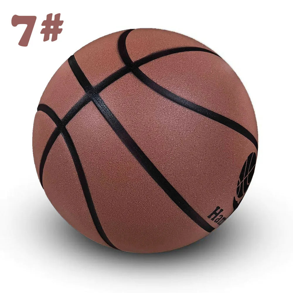 Silent Foam Basketball for Indoor Play — Airless, Sizes 5/6/7