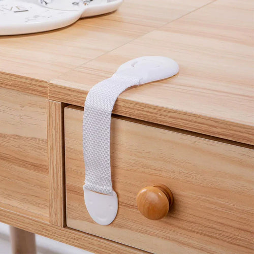 10/20-Pack Baby Safety Drawer and Cabinet Locks - Adjustable Webbing Strap Childproof Latches