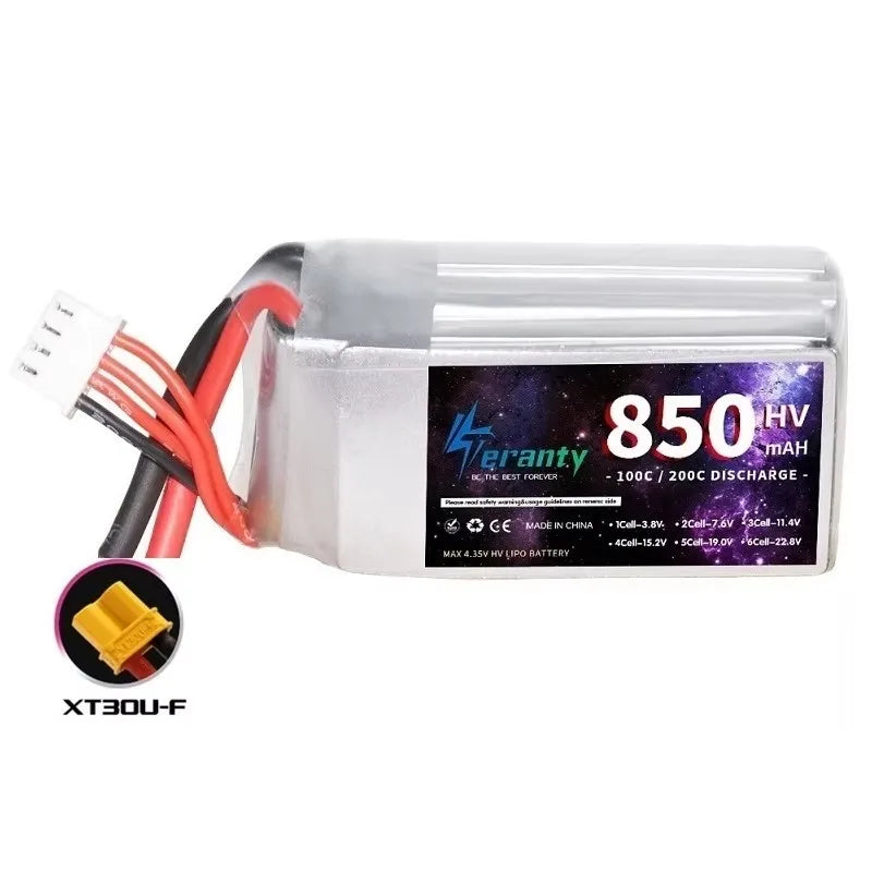 1/2/3PCS TERANTY 3S 11.4V Lipo Battery 850mAh 100C HV With XT30 T XT60 Plug For RC FPV Drone Quadcopter Helicopter Airplane