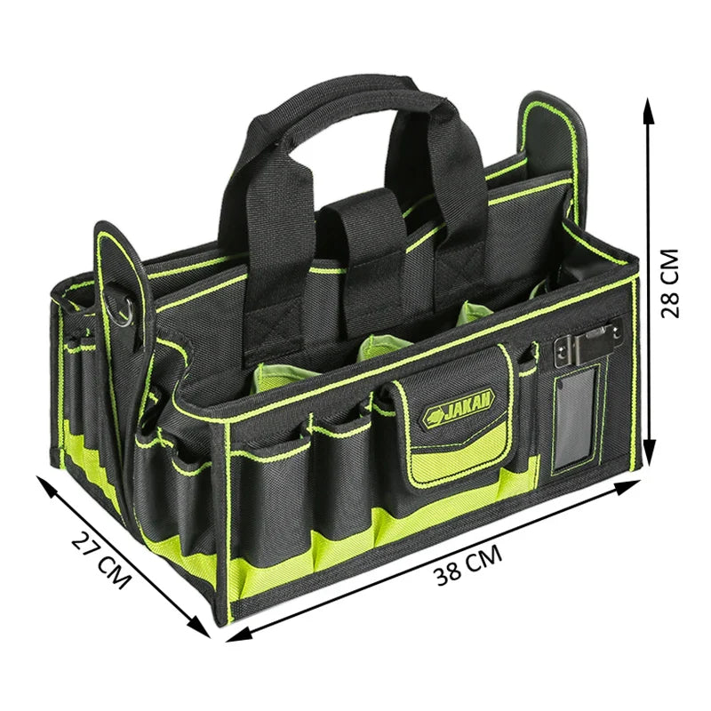 40-Pocket Tool Tote Organizer Bag for Electricians & HVAC Technicians – Heavy-Duty Tool Caddy