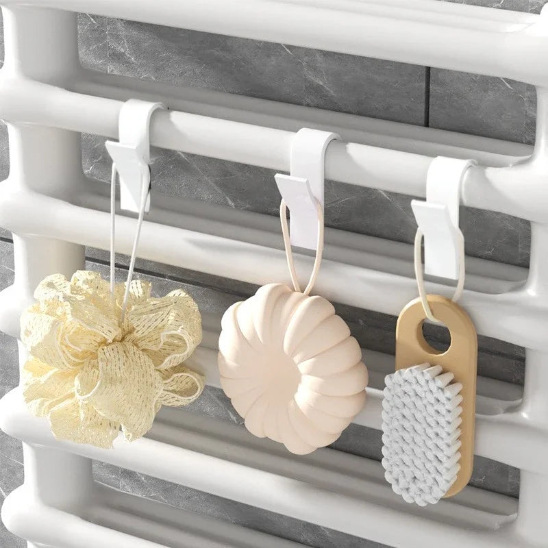 Radiator Towel Hooks for Heated Rails – 2-Pack or 6-Pack Plastic Hangers for Towels, Clothes & Scarves