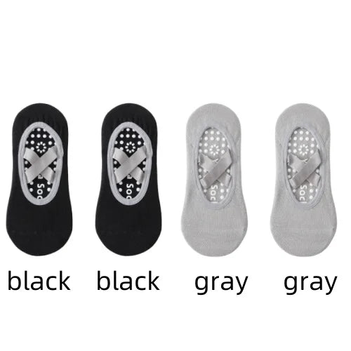 1/ 4Pair Professional Women Yoga Sock Silicone Anti-slip Ballet Pilates Socks Women Backless Breathable Bandage Yoga Sport Socks