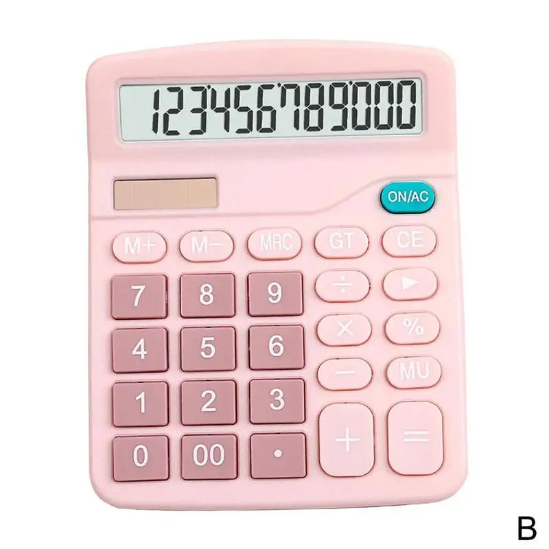 12-Digit Large LCD Dual-Power Desktop Calculator — Solar + AA Backup, Standard & Financial Functions