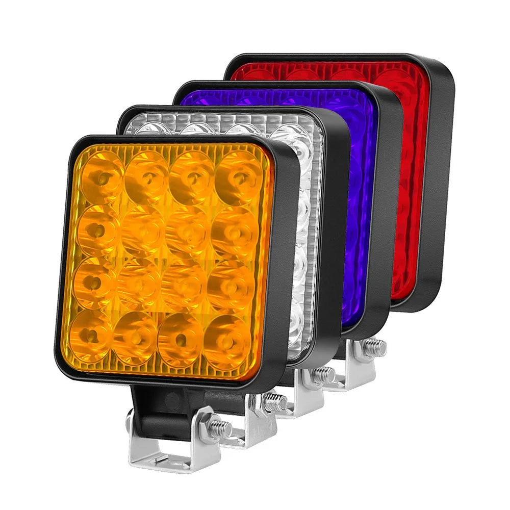 48W 12V LED Work Light 1200LM Spot Beam IP65 Off-Road Light for Jeep Truck SUV ATV