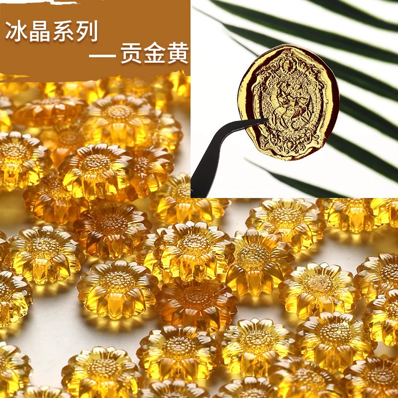 100-Piece Translucent Sunflower Sealing Wax Beads — 1.16 cm (0.46 in) DIY Envelope Seals for Invitations, Cards & Scrapbooking
