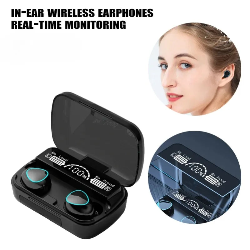 Original M10 Wireless Bluetooth Earpods Noise Canceling Headphones with Mic Stereo Sound Gamer Speaker for Sports