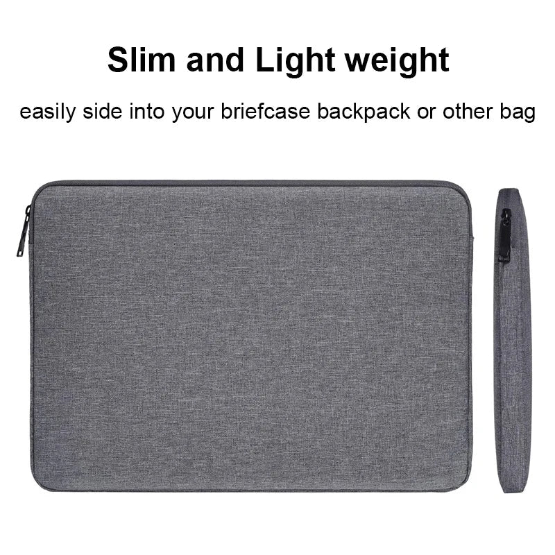 Waterproof Denim Laptop Sleeve – Shockproof Fleece Lining, Slim Carry Case for 11–15.6 in (28–40 cm) Laptops