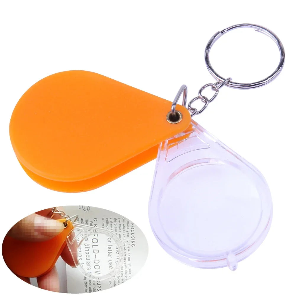 10x / 15x Folding Keychain Magnifier - Portable Pocket Loupe for Jewelry, Coins & Stamps