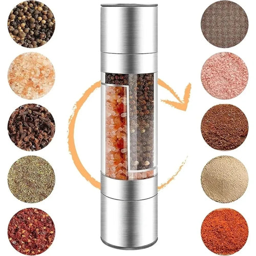 1-Pack Manual Pepper & Sea Salt Grinder Mill Stainless Steel Spice Grinder Reusable