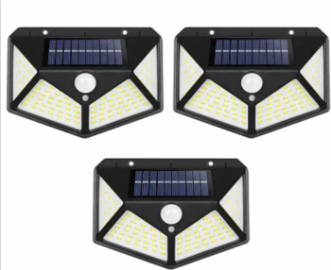 100-LED Solar Wall Light with PIR Motion Sensor - Outdoor Solar Powered Garden & Pathway Lamp