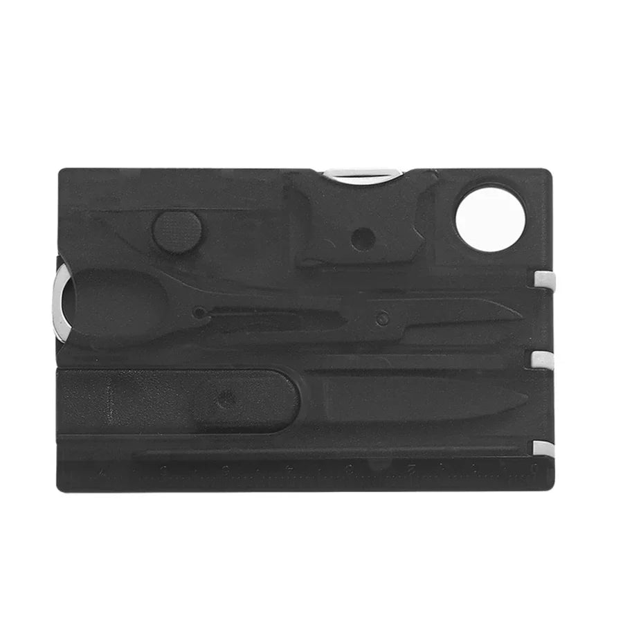 12-in-1 Credit Card Multi-Tool — Portable Pocket EDC Survival Tool for Hiking & Camping