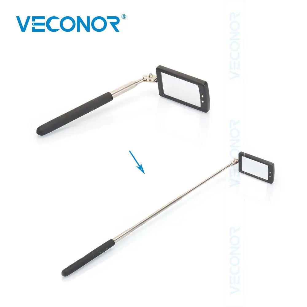 Portable Telescoping LED Inspection Mirror with 360° Flexible Swivel Head for Auto and DIY