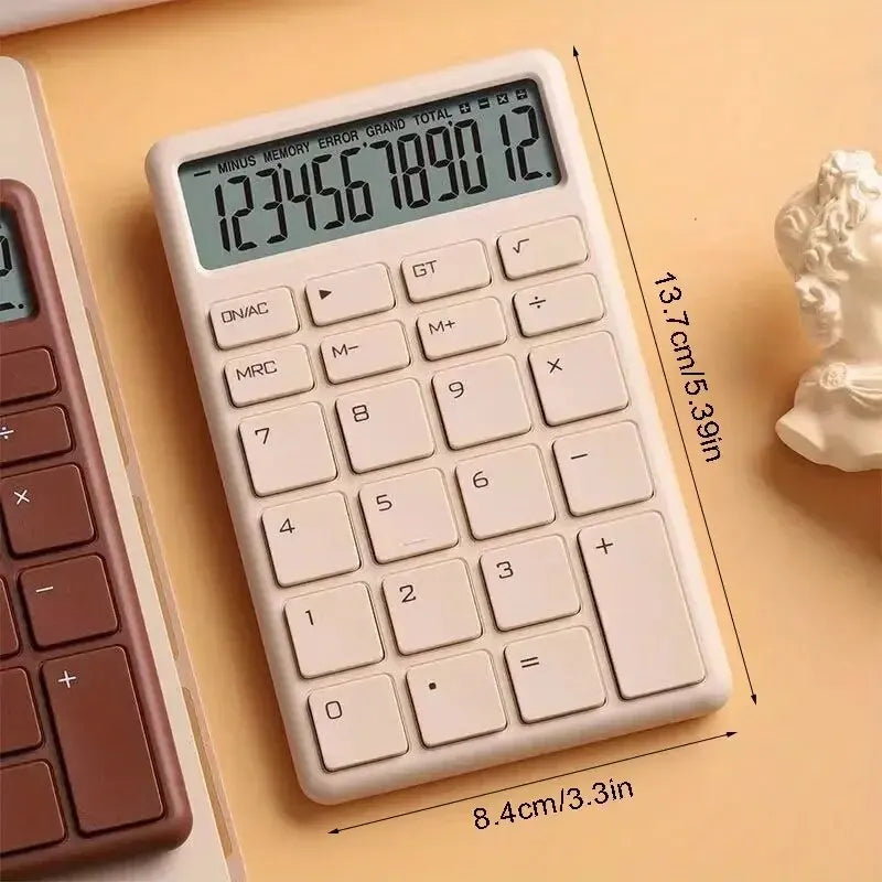 12-Digit Dual-Power Solar Calculator - Portable Electronic Calculator for Home, Office & School