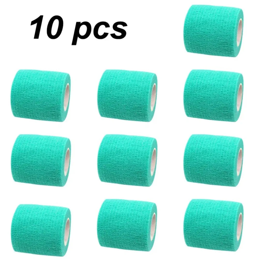 10/12-Pack Colorful Self-Adhesive Elastic Cohesive Bandage Wrap 5 cm x 4.8 m (1.96 in x 189 in) for Knee, Finger, Ankle, Palm & Pet Care