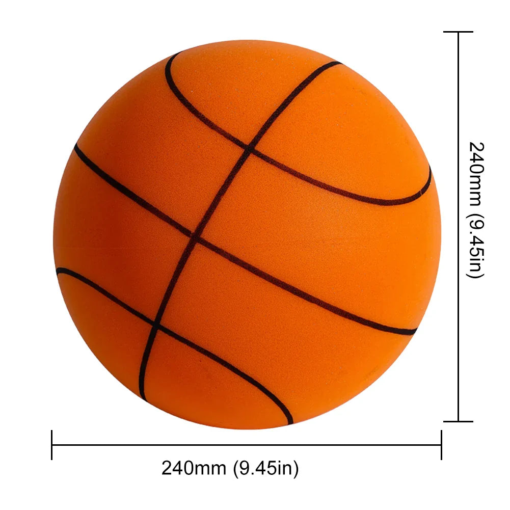 Kids Silent Foam Basketball — Indoor Squeezable Bounce Ball, Sizes 3/5/7