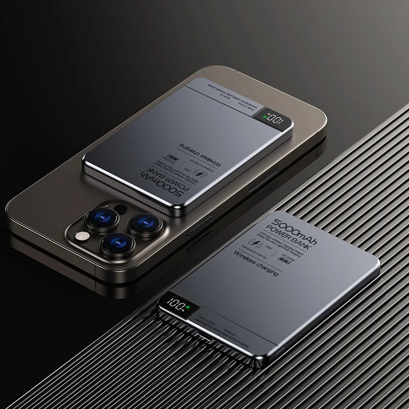 10000mAh Magnetic Wireless Power Bank 20W PD Fast Charge Qi Magnetic Charger for MagSafe-Compatible & Qi Smartphones
