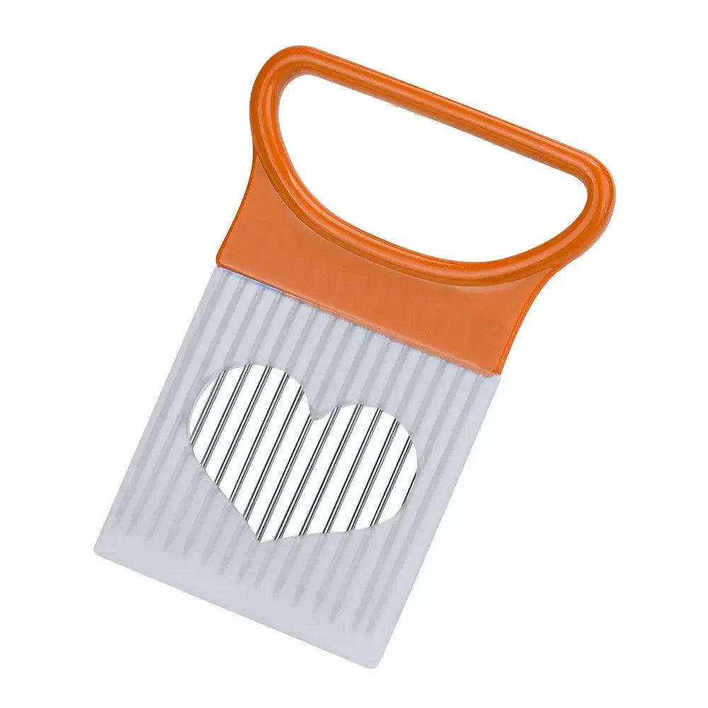 1-Piece Colorful Onion Slicer & Holder Stainless Steel Vegetable and Potato Slicing Tool