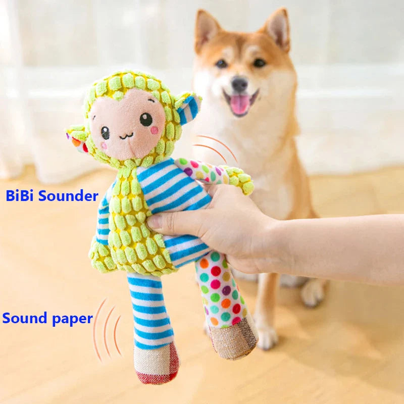 Plush Squeaky Dog & Cat Chew Toy — Bite-Resistant Interactive Puzzle for Teeth Cleaning