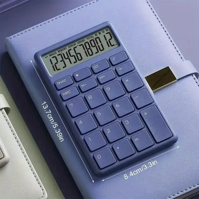 12-Digit Dual-Power Solar Calculator - Portable Electronic Calculator for Home, Office & School