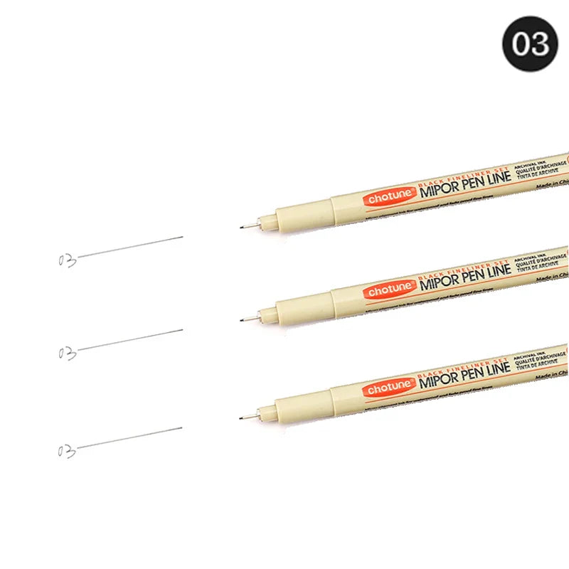 12-Pack Pigment Liner Ink Pens — Needle & Hook Tip Fineliners for Manga Drawing, Sketching & Illustration
