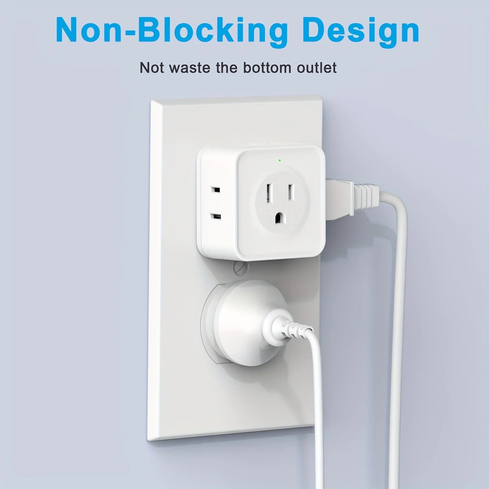5 Way Multi Plug Outlet Extender, Wall Outlet Expander, Small Electrical Outlet Splitter for Travel, Home, Office, Dorm