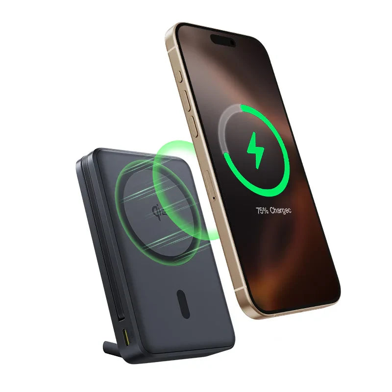 10000mAh 45W Magnetic Wireless Power Bank — 25W Qi2.2 MagSafe-Compatible Portable Charger with Built-In USB-C Cable