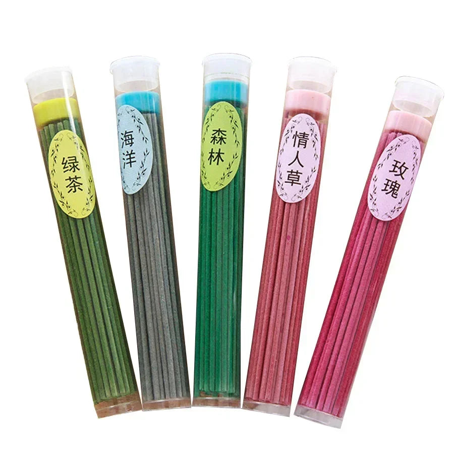 1-Bottle (50 Sticks) Sandalwood Incense Pack with Burner – Natural Aroma Air Freshener