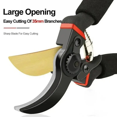 10-Inch (25 cm) Garden Pruning Shears — SK5 Steel, 35 mm Cut Capacity, Ergonomic Non-Slip Handle