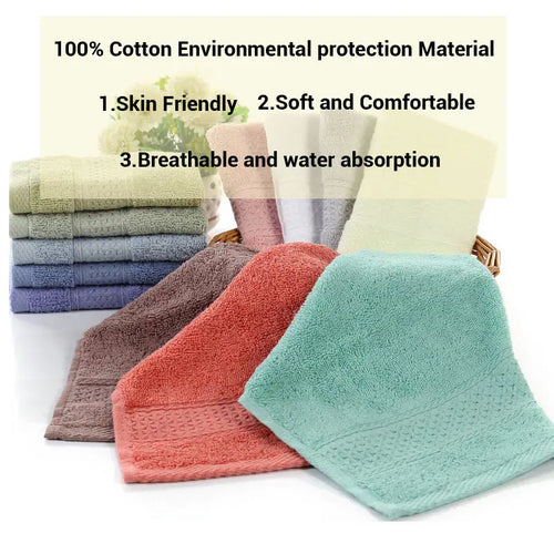 100% Cotton Face Towel 34 x 34 cm (13.4 x 13.4 in) Soft Square Washcloth for Kids & Adults Absorbent Facial Hand Towel