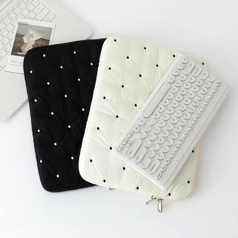 Puffy Quilted Laptop Sleeve for Women 13–16 Inch & Tablet Pouch