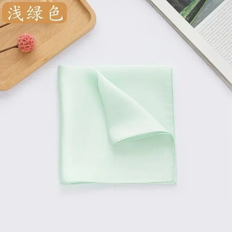 100% Mulberry Silk Men's Pocket Square 35cm (13.8in) Solid Tatting Handkerchief
