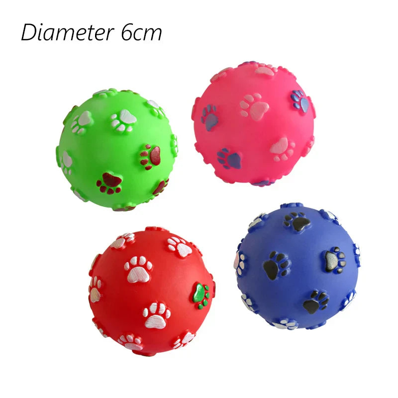 1-Pack Squeaky Dog Ball Toy 6 cm (2.36 in) Rubber Chew Toy for Small Dogs and Puppies