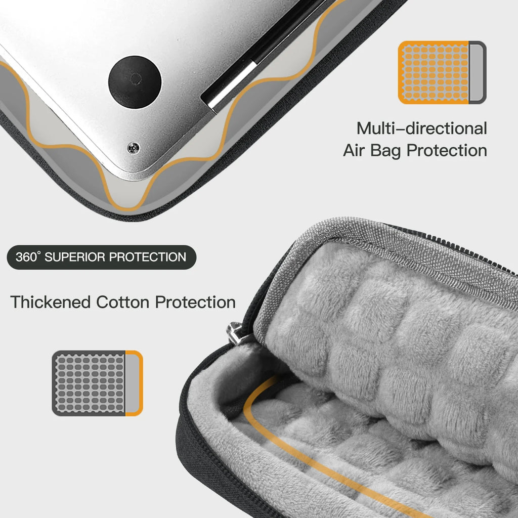 Padded Polyester Laptop Sleeve 12–16 Inch — Slim Notebook Case
