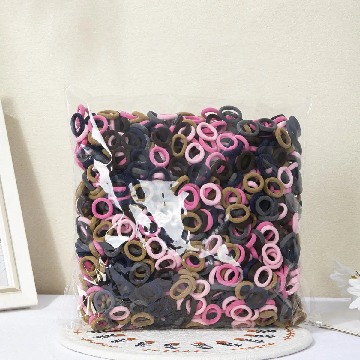 100-Pack Colorful Elastic Hair Loops Ponytail Holders – Nylon Hair Ties for Women & Girls Daily Wear
