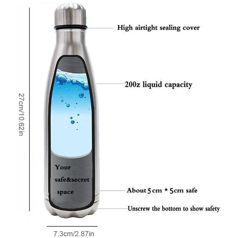 750ml (25.4 fl oz) Diversion Water Bottle with Hidden Stash Compartment - Portable Secret Container for Pills, Cash, Keys