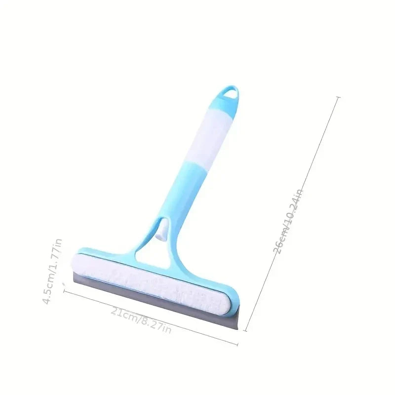 3-in-1 Glass Cleaning Tool — Squeegee, Scraper & Spray Bottle for Windows, Mirrors & Shower Doors