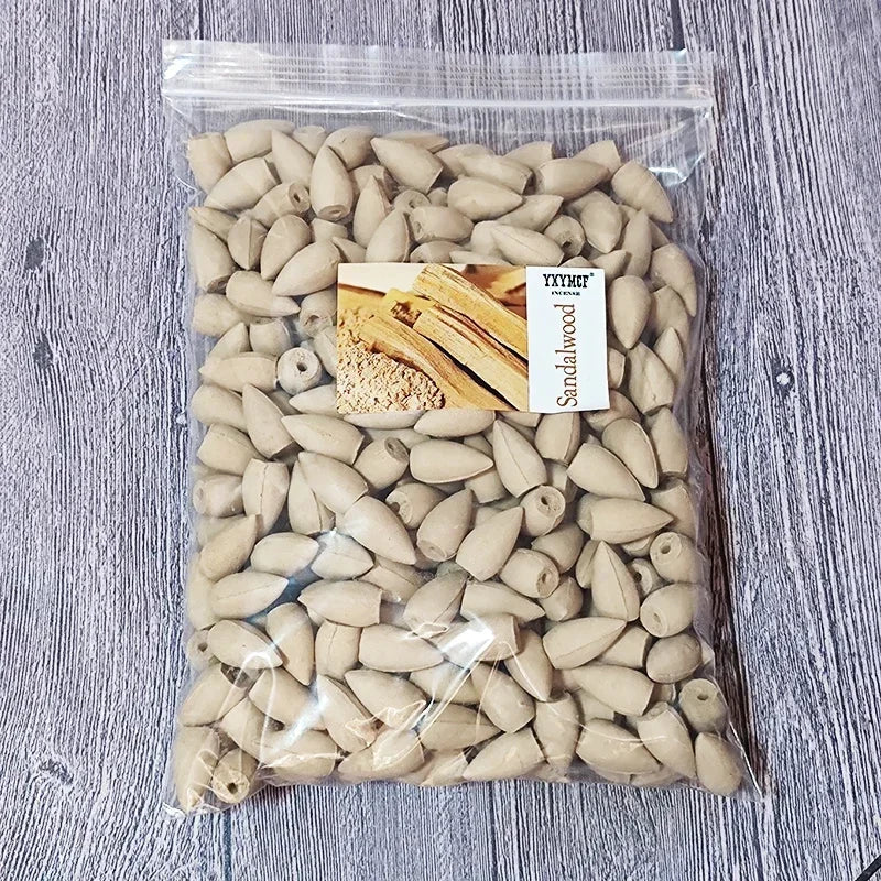 100g (About 60 pcs) Backflow Incense Cones – Sandalwood & Lavender Aromatherapy for Waterfall Incense Burner