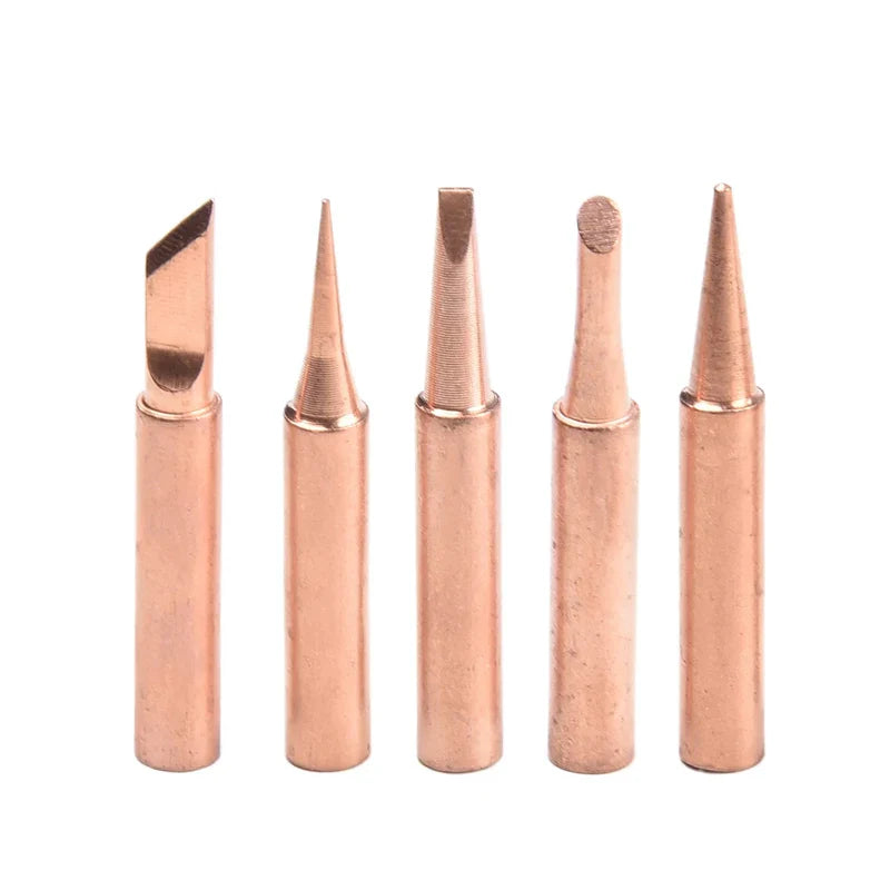 5-Pack Pure Copper Soldering Iron Tips – Lead-Free DIY Electronics Repair Tips for Electric Soldering Irons